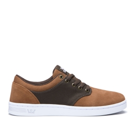 Dámské Nízké Boty Supra CHINO COURT Hnědé/Bílé | CZ-21526